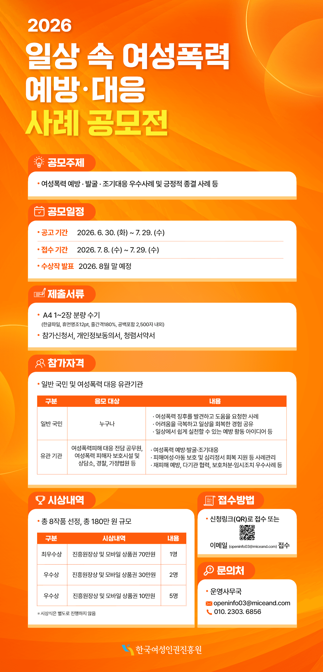 일상 속 여성폭력 예방·대응 사례 공모전